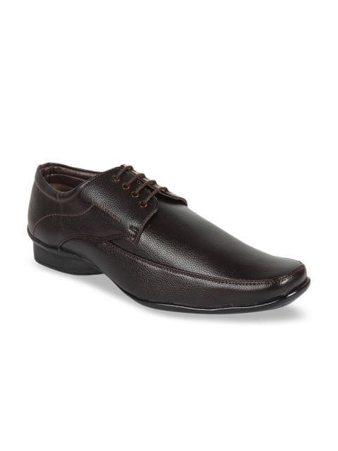 

Vardhra Men Brown Textured Formal Derbys