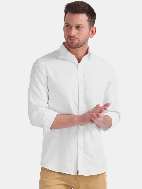 

Excalibur Men White Slim Fit Solid Formal Shirt