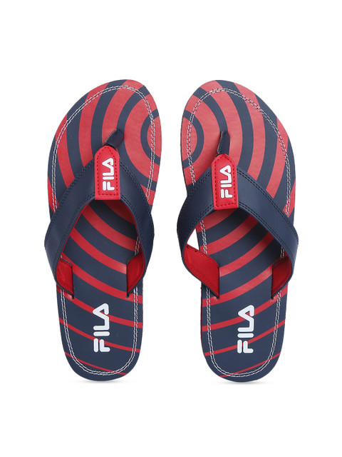 

FILA Men Navy Blue & Red Printed Thong Flip-Flops