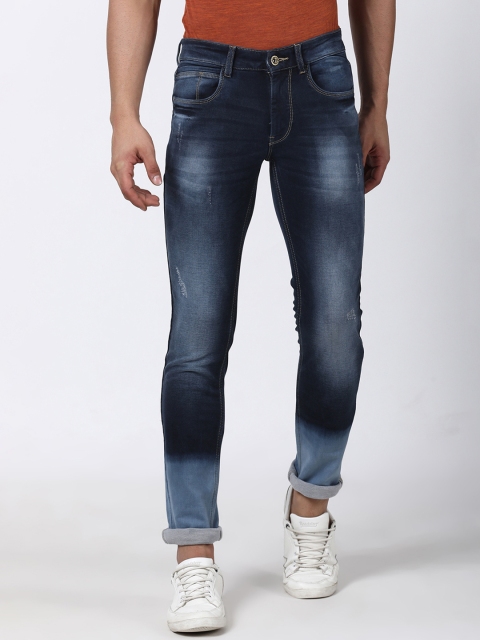 

Llak Jeans Men Blue Skinny Fit Mid-Rise Low Distress Stretchable Jeans
