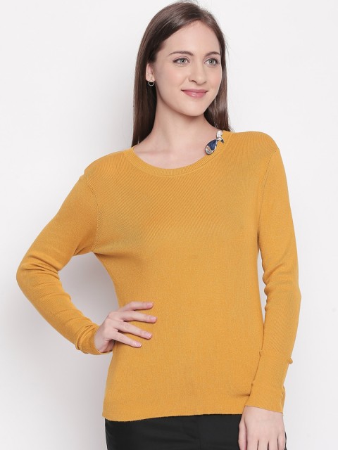 

Annabelle by Pantaloons Women Yellow Solid Pullover Sweater