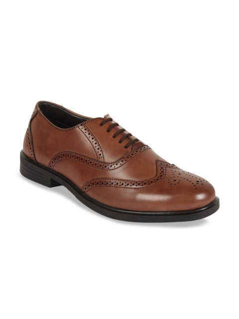 

Vardhra Men Brown Textured Formal Brogues