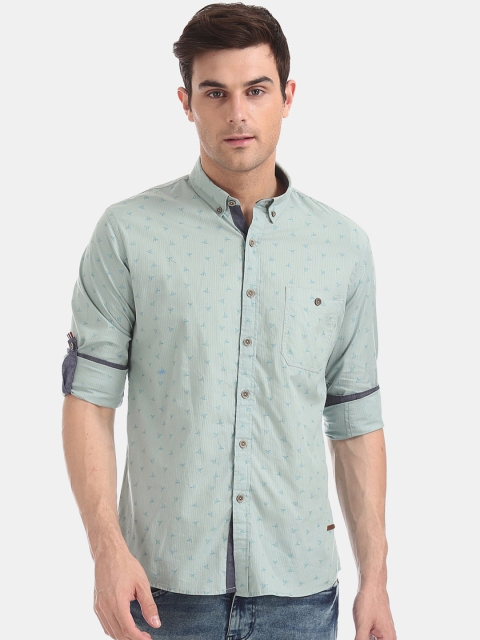 

Cherokee Men Sea Green Regular Fit Printed Casual Shirt