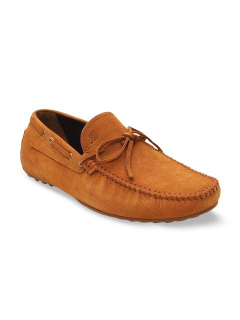 

ROSSO BRUNELLO Men Brown Solid Leather Formal Loafers