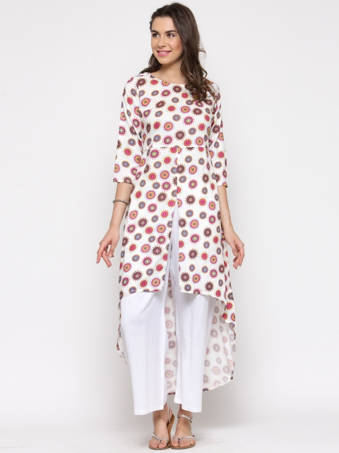 

Sera Women White & Brown Printed Kurta with Palazzos