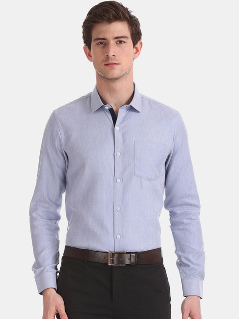 

Excalibur Men Blue Regular Fit Solid Formal Shirt