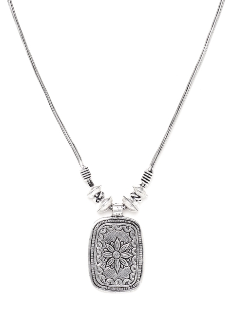 

Bamboo Tree Jewels Oxidized Silver-Toned Handcrafted Necklace