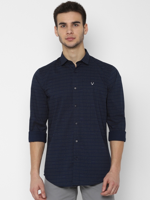 

Allen Solly Men Navy Blue Slim Fit Striped Casual Shirt