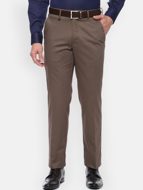 

Van Heusen Men Brown Original Regular Fit Self Design Formal Trousers