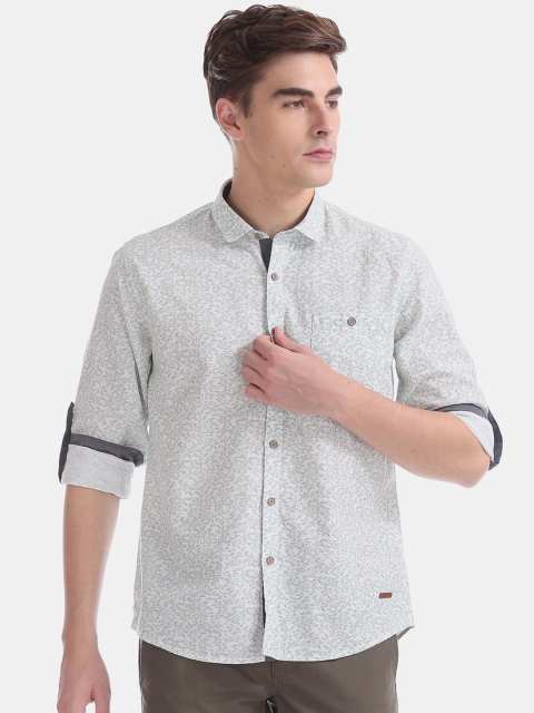 

Cherokee Men White & Grey Regular Fit Printed Casual Shirt