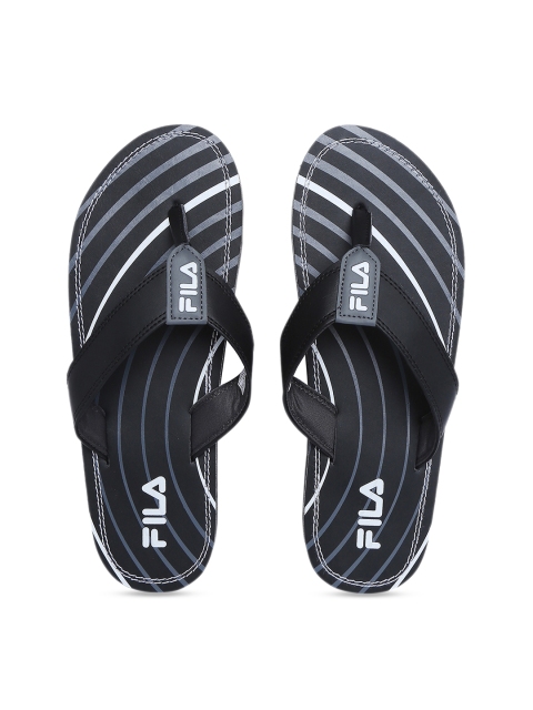 

FILA Men Grey & Black Printed Thong Flip-Flops