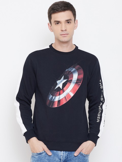 

Octave Men Navy Blue & Red Captain America Printed Sweatshirt