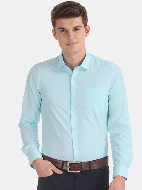

Excalibur Men Blue Regular Fit Solid Formal Shirt