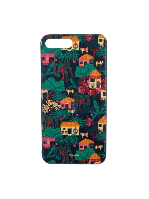 

Chumbak Navy Blue & Green Printed iPhone 8 Plus Mobile Case Cover