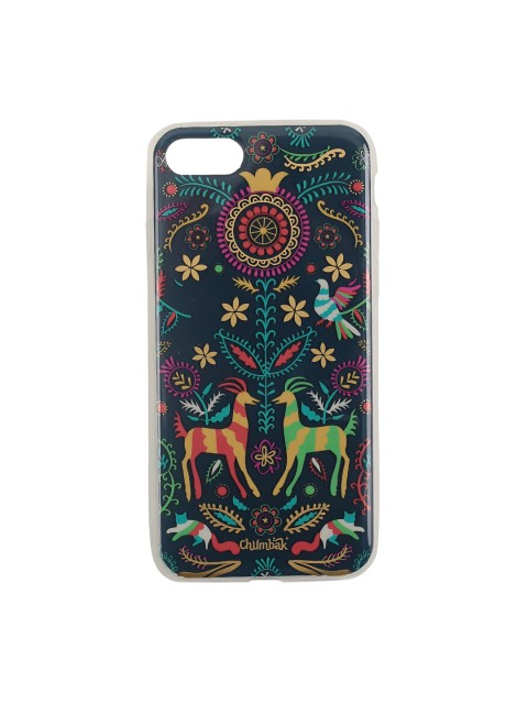 

Chumbak Navy Blue & Yellow Printed iPhone 7 and SE Mobile Case Cover