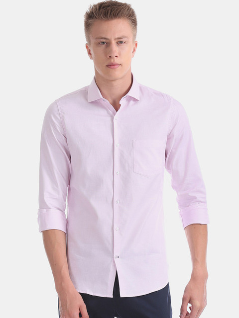 

Excalibur Men Pink Slim Fit Solid Casual Shirt