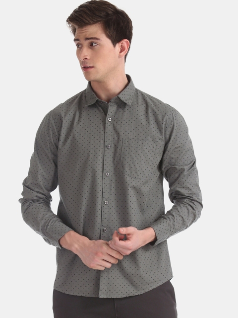 

Ruggers Men Grey Regular Fit Printed Casual Shirt