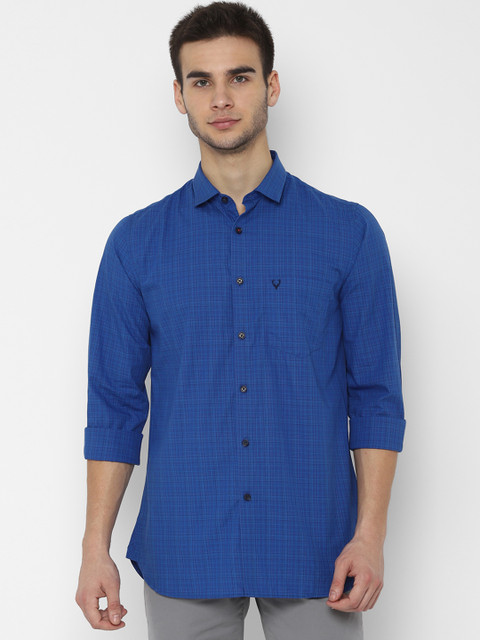 

Allen Solly Men Blue Slim Fit Checked Casual Shirt