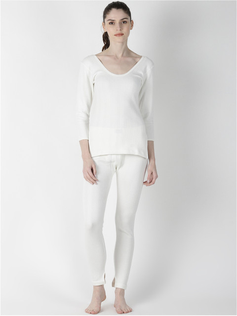 

Dollar Ultra Women White Striped Thermal Set