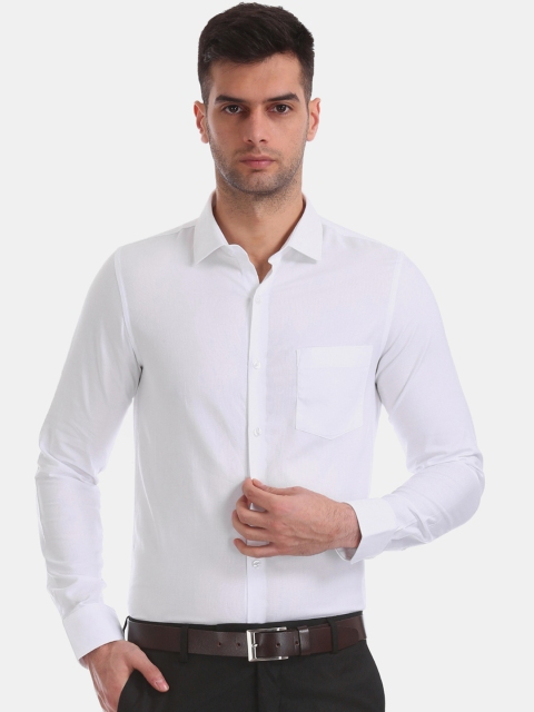 

Excalibur Men White Slim Fit Self Design Formal Shirt
