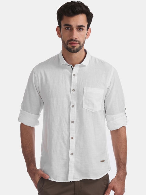 

Cherokee Men White Regular Fit Solid Casual Shirt