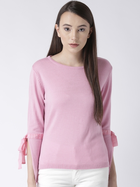 

Club York Women Pink Solid Pullover Sweater
