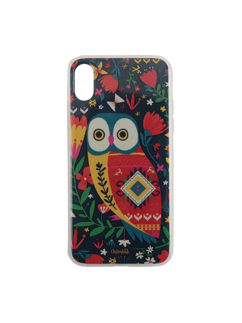 

Chumbak Red & Teal Blue Printed iPhone X Mobile Case Cover