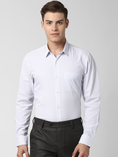 

Peter England Men White & Black Slim Fit Striped Formal Shirt