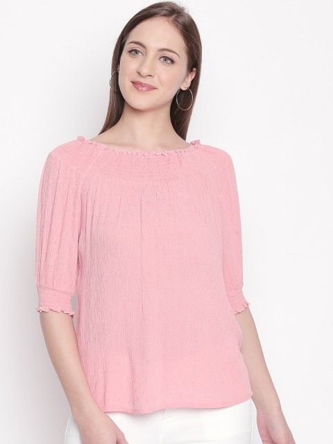 

Honey by Pantaloons Women Pink Solid A-Line Top