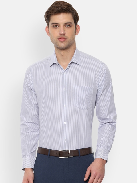 

Van Heusen Men Blue & Grey Regular Fit Striped Formal Shirt