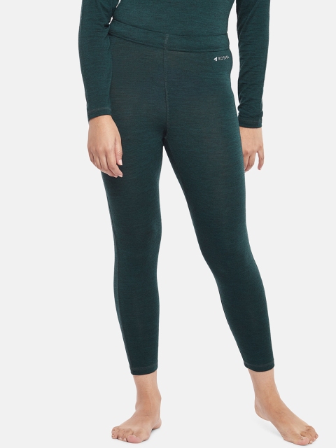 

Kosha Women Bottle Green Solid Merino-Bamboo Thermal Bottoms
