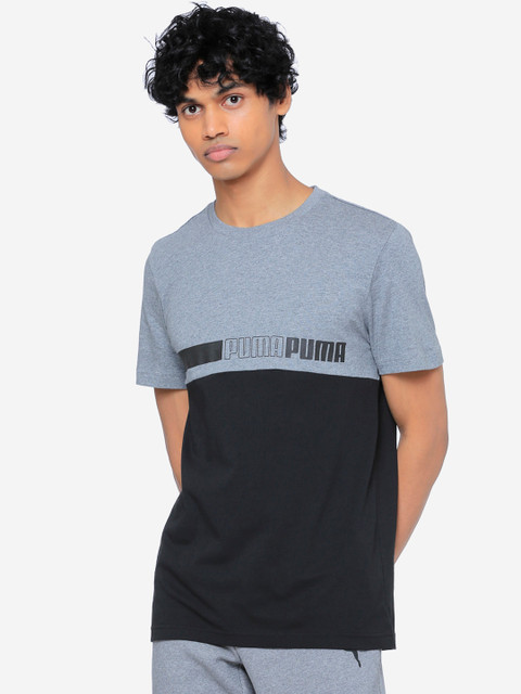 

Puma Men Blue Colourblocked Round Neck T-shirt