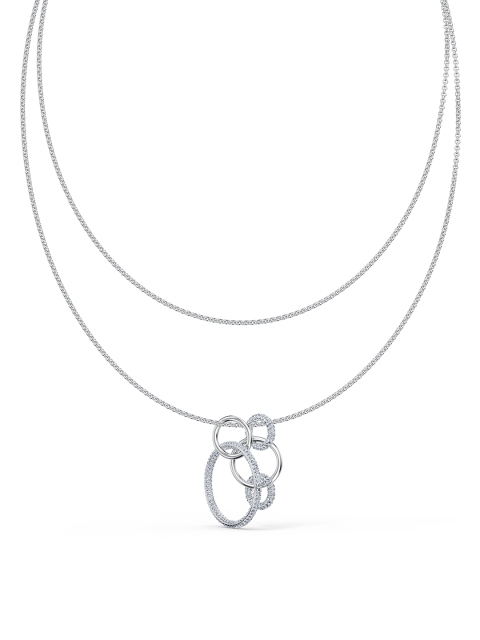 

SWAROVSKI Stone Necklace White Rhodium-Plated, Silver