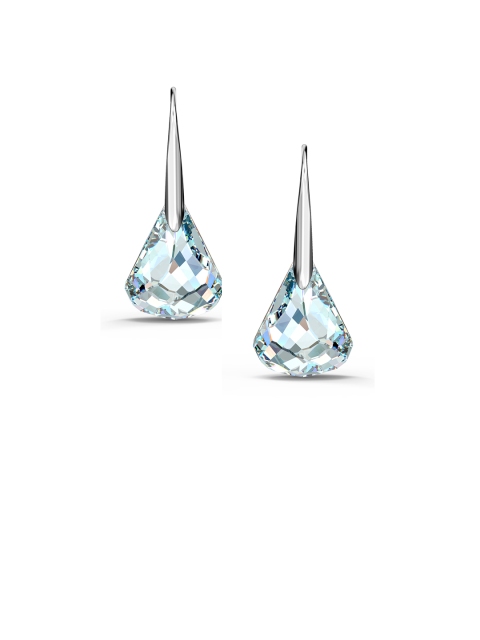 

SWAROVSKI White & Blue Spirit Pierced Earrings, White, Rhodium plated Drop Earrings