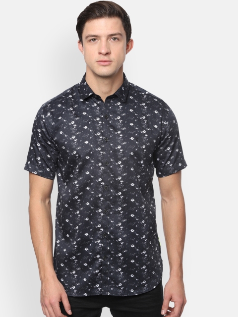 

V Dot Men Grey & White Slim Fit Printed Casual Shirt