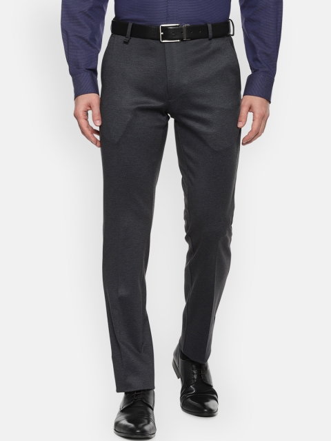 

Van Heusen Men Grey Slim Fit Solid Formal Trousers