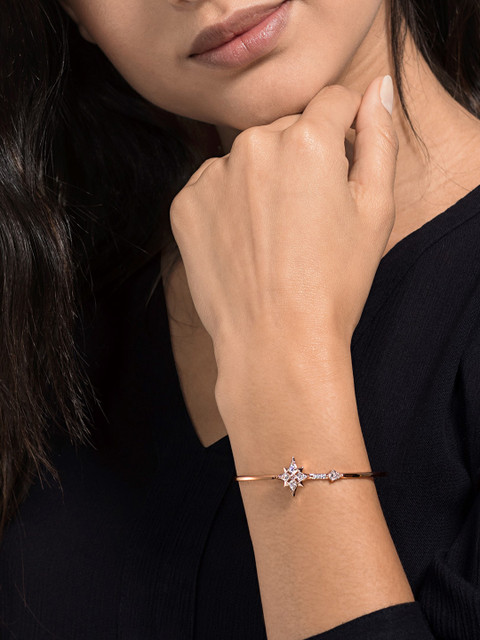 

SWAROVSKI Rose Gold-Plated & White Crystal-Studded Bangle-Style Bracelet