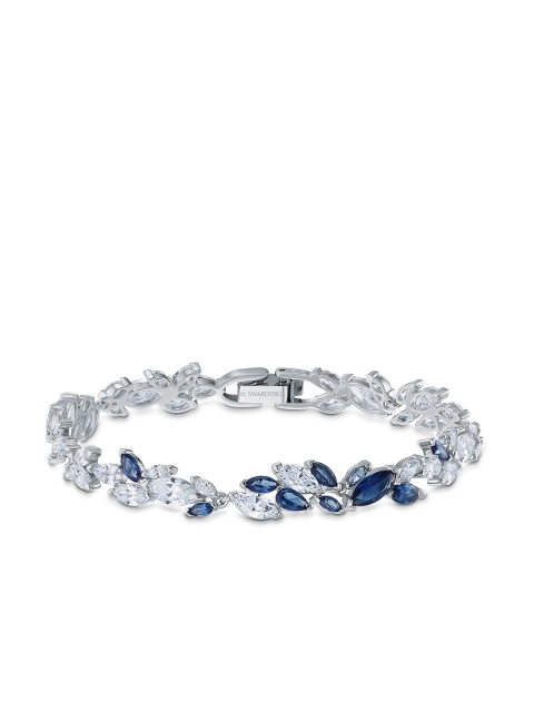 

SWAROVSKI Blue Rhodium-Plated Louison Bangle-Style Bracelet