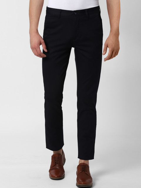 

Peter England Men Black Slim Fit Solid Regular Trousers