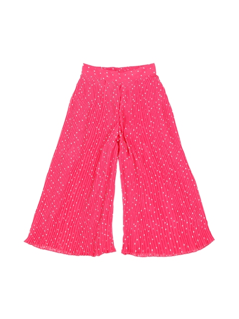 

Pantaloons Junior Girls Pink & Off-White Regular Fit Printed Culottes