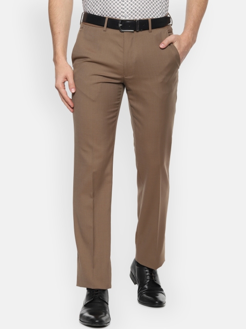 

Van Heusen Men Brown Slim Fit Solid Formal Trousers