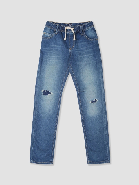 

GAP Boys Blue Slim Fit Mid-Rise Mildly Distressed Stretchable Jeans