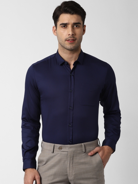 

Peter England Men Navy Blue Slim Fit Solid Formal Shirt