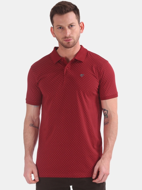

Ruggers Men Red Printed Polo Collar T-shirt