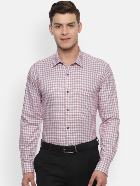 

Van Heusen Men Red & White Regular Fit Checked Formal Shirt