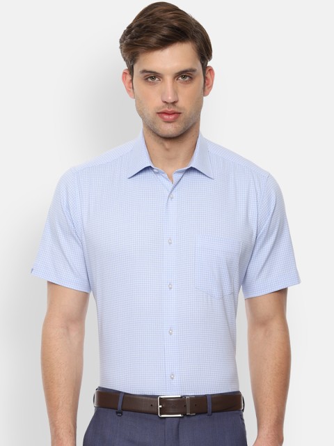 

Van Heusen Men Blue Regular Fit Checked Formal Shirt
