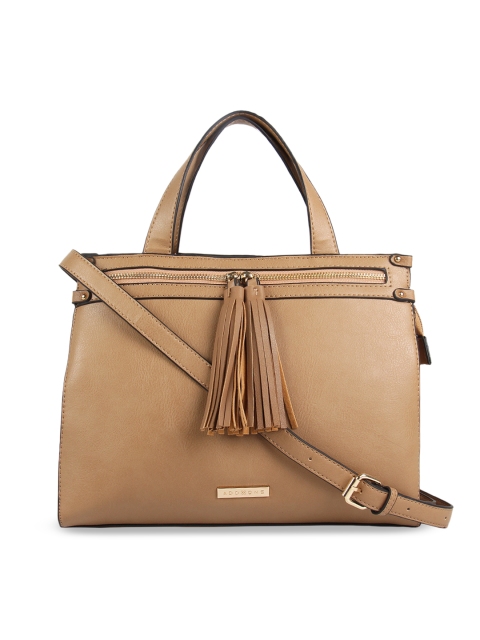 

Addons Beige Solid Handheld Bag