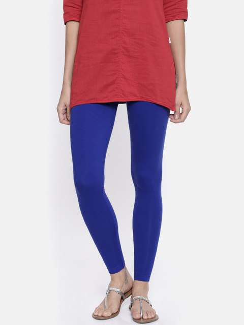 

Bitz Women Royal Blue Solid Organic Cotton Ankle Length Leggings