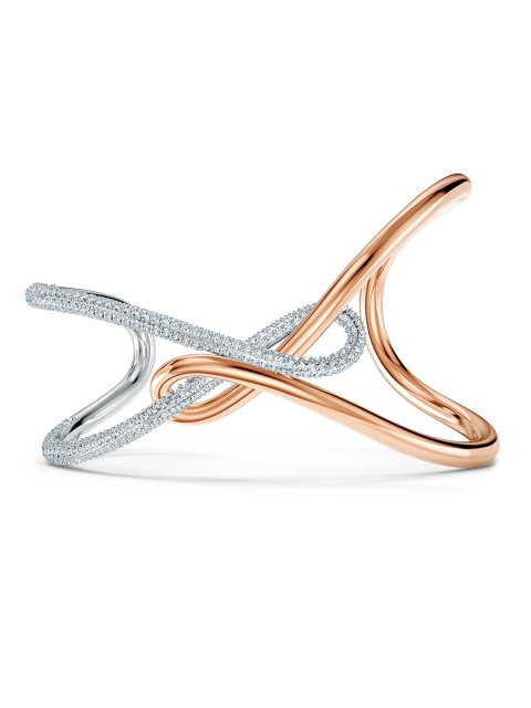 

SWAROVSKI Silver Rose Gold-Plated Infinity Cuff Bracelet, White