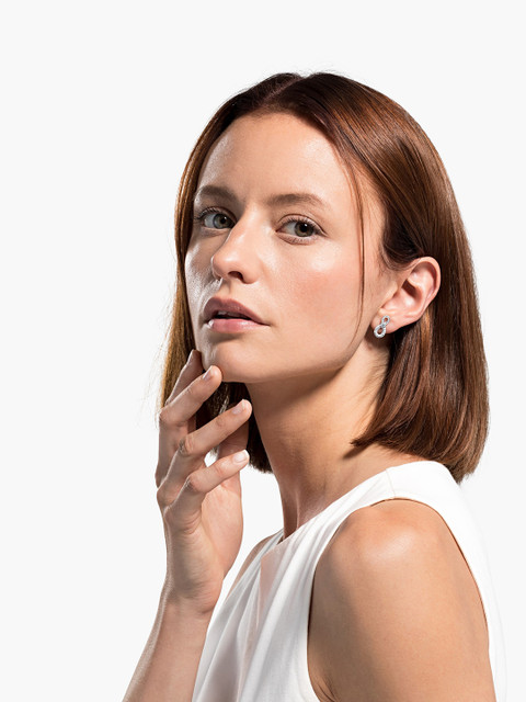 

SWAROVSKI Rhodium-Plated Silver-Toned Infinity Mini Pierced Earrings